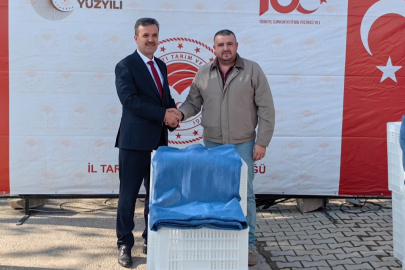 Gemlik'te 19 zeytin üreticisine ekipman desteği