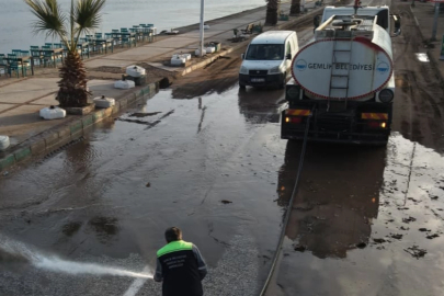 Gemlik’te temizlik ve güvenlik için aralıksız çalışma